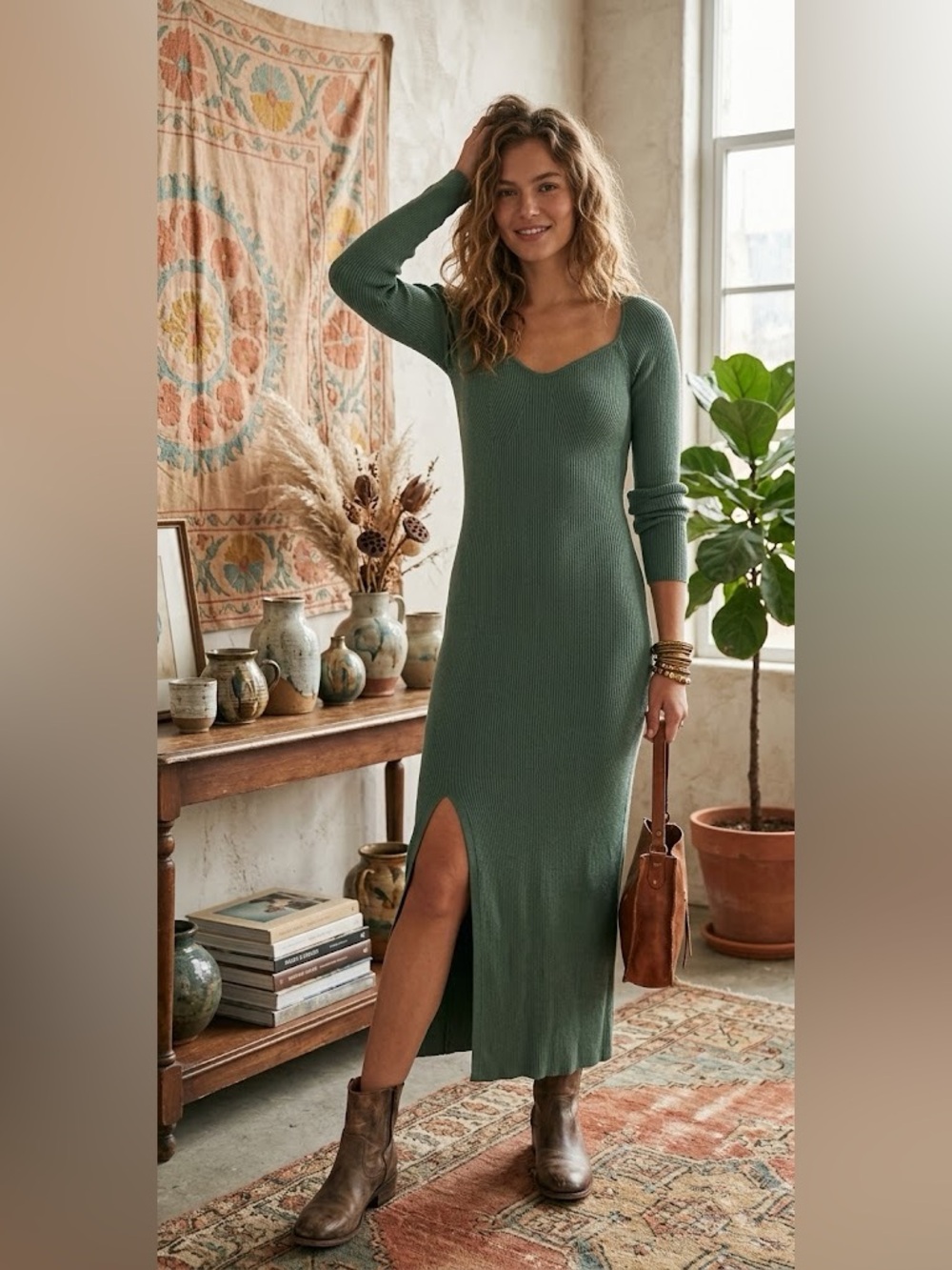 And Now This Ribbed Dress- Meadowland